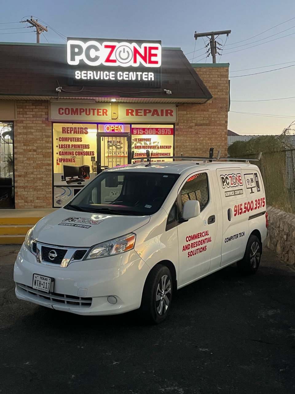 PC Zone Store Front With Van
